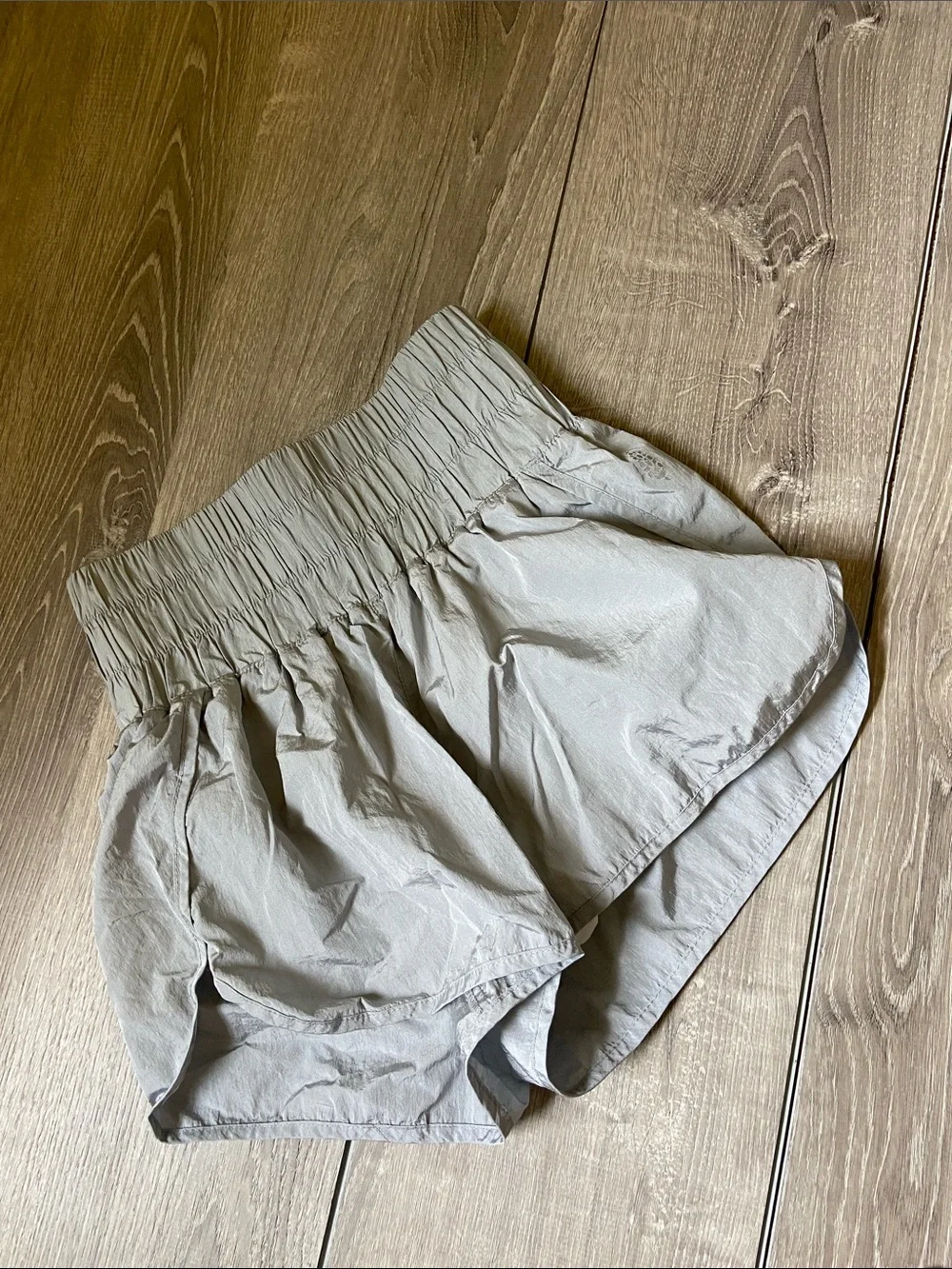 Free People Light Gray High-Waist Athletic Shorts